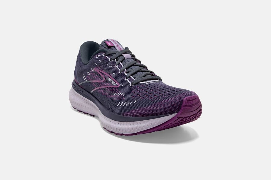 Brooks Running Shoes - Glycerin 19 Road Womens - Black/Purple - RQO-382754